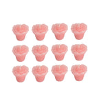 12-Pack Mini Floating Candles Rose Flower Design Pink - Wedding Vase Fillers for Decor 1"