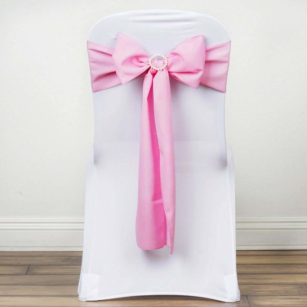5 Pack Polyester Chair Sashes Pink 6"x108"