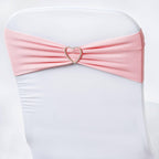 5 Pack Stretch Spandex Chair Sashes Pink - Fitted Finish Two Ply Heavy Duty Chair Bands 5"x12"