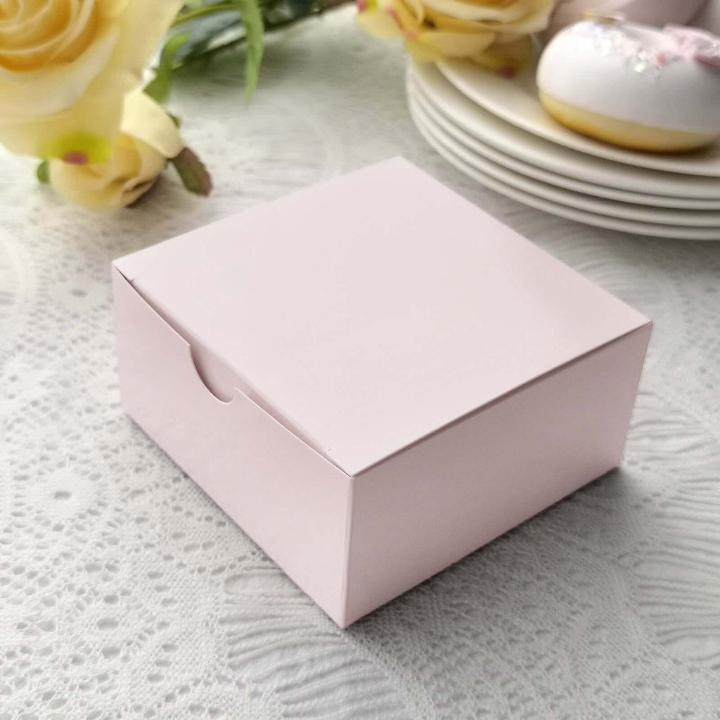 100 Pack 4"x4"x2" Blush Cake Cupcake Party Favor Gift Boxes, DIY