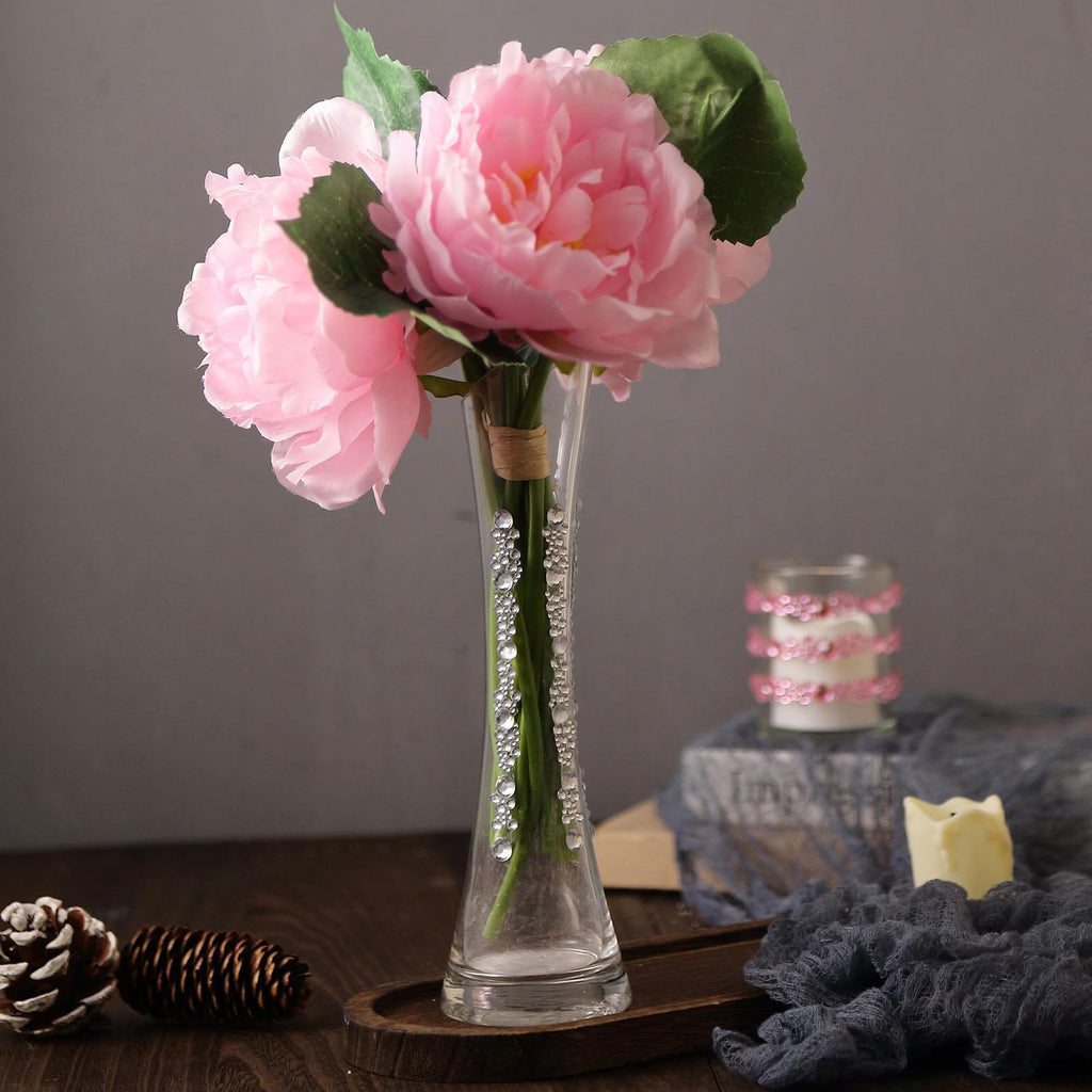 3 Pack Red Heptagon Self Adhesive Rhinestone Gem Craft Stickers