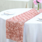 Rosette Satin 14"x108" Table Runner Dusty Rose - Grandiose Design