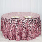 Sequin 120" Round Tablecloth Pink - Seamless Big Payette Table Cover