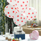 25 Pack 12" Hot Pink and White Fun Polka Dot Latex Party Balloons