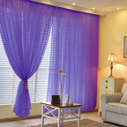 2 Pack Purple Sheer Chiffon Event Curtain Drapes, Durable Flame Resistant Organza Backdrop Event Panels With Rod Pockets - 10ftx10ft