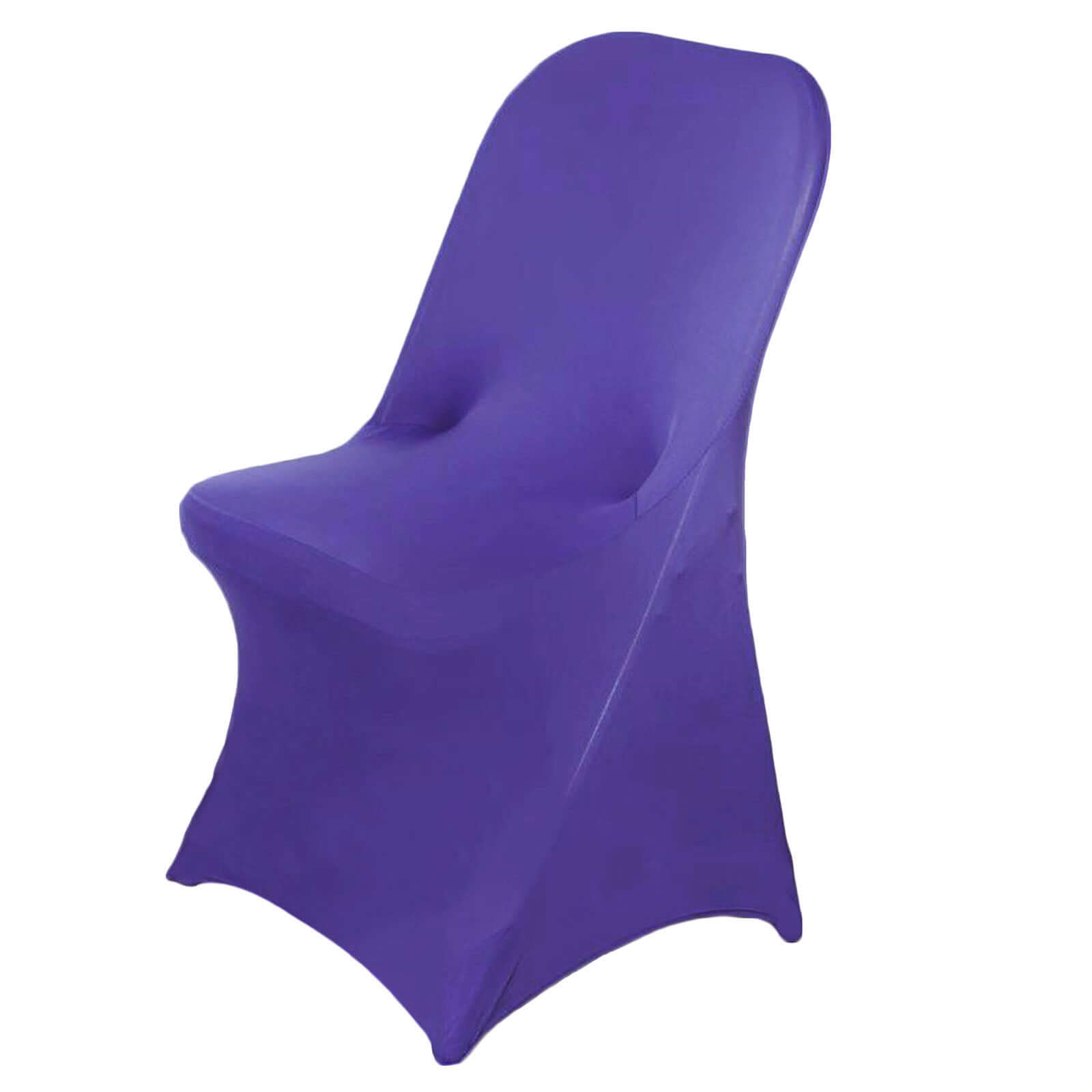 Stretch Spandex Chair Cover Purple for Folding Chairs - Reusable & Wrinkle-Resistant 160GSM Fitted Slipcover