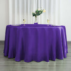 Satin 120" Round Tablecloth Purple - Stylish Seamless Table Cover