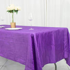 Taffeta 60"x102" Rectangle Tablecloth Purple - Accordion Crinkle Table Cover