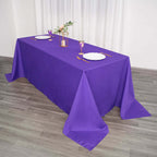 Polyester 90"x132" Rectangle Tablecloth Purple - Seamless Wrinkle-Resistant Table Cover