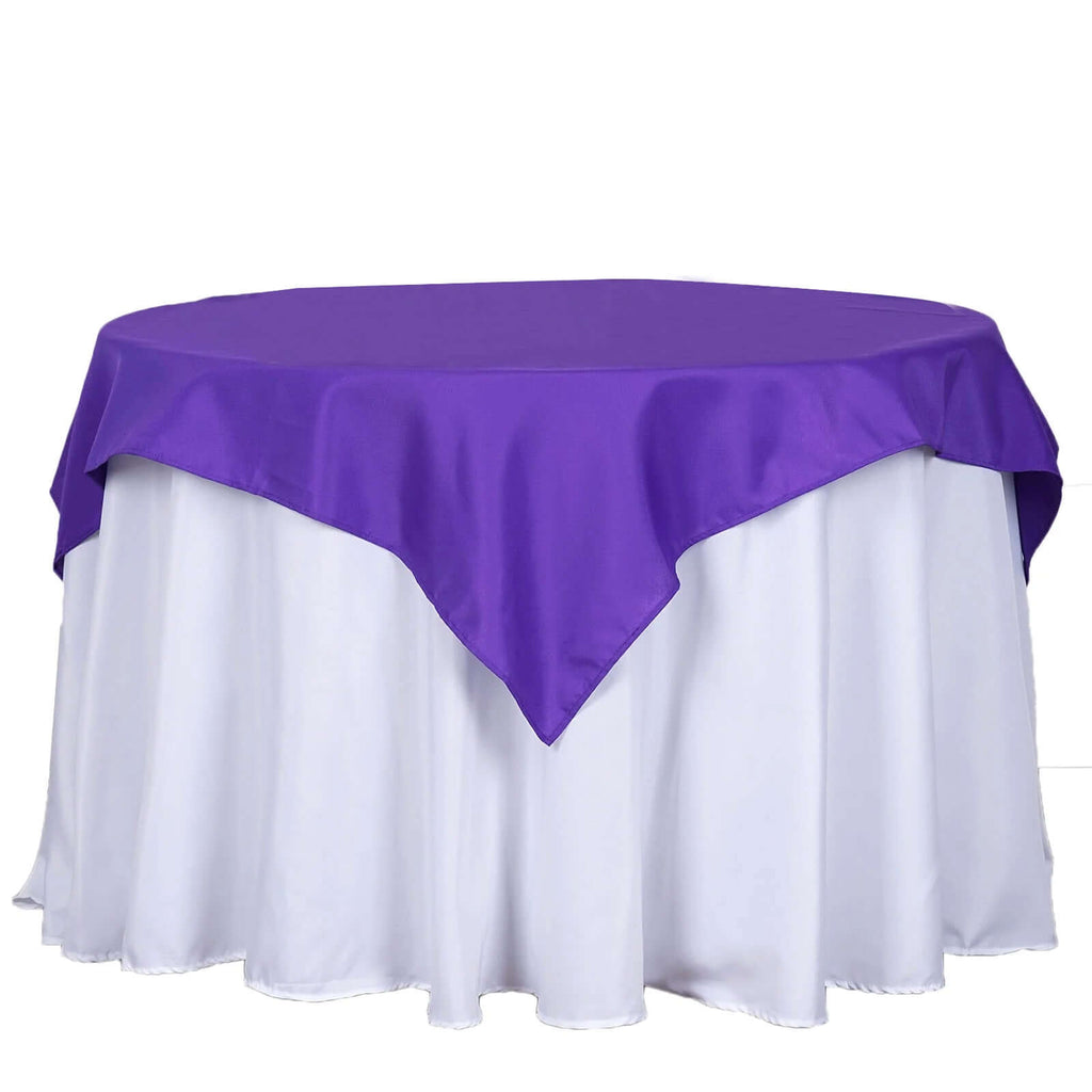 Polyester 54"x54" Table Overlay Square Tablecloth Purple - Wrinkle-Resistant & Durable Table Cover