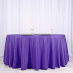 Polyester 120" Round Tablecloth Purple - Seamless Wrinkle-Resistant Table Cover