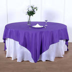 Polyester 90"x90" Table Overlay Square Tablecloth Purple - Wrinkle-Resistant & Durable Table Cover