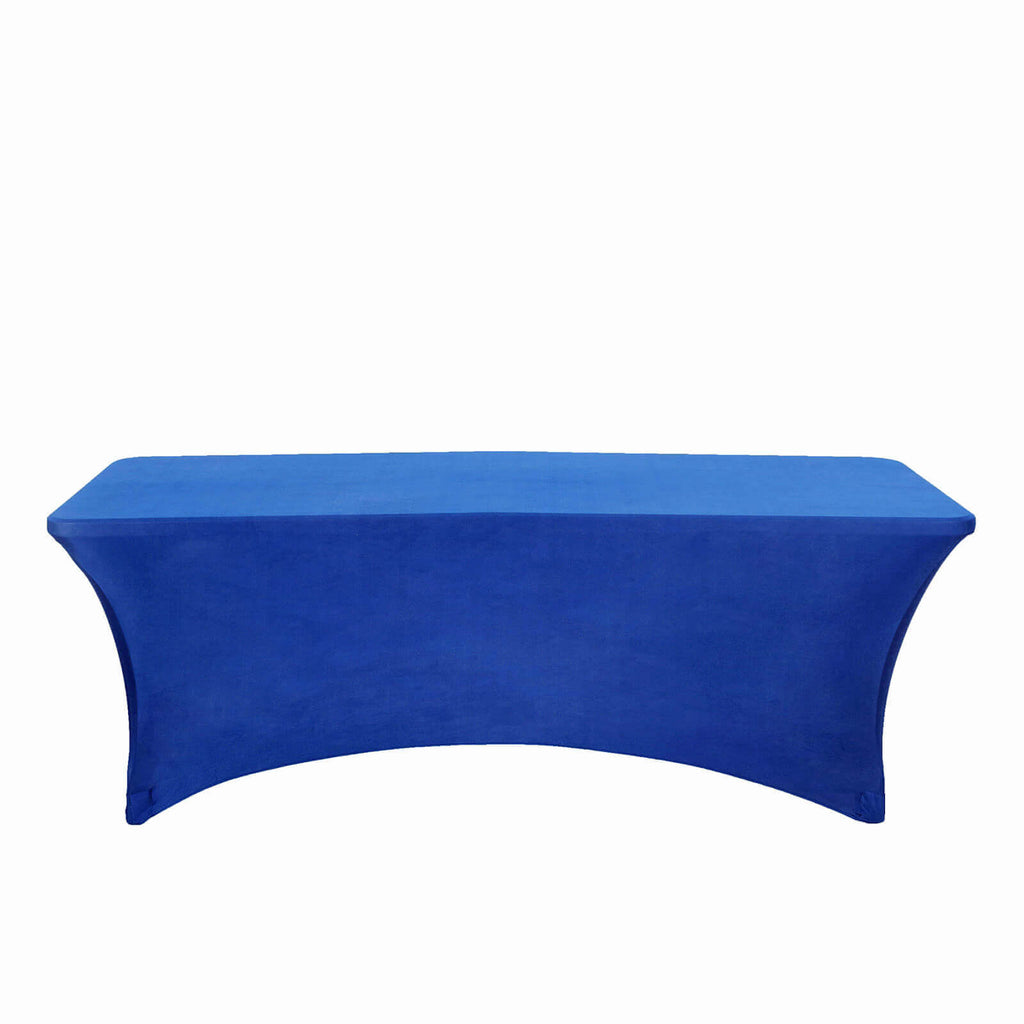 Stretch Spandex 96"x30" Rectangle Table Cover Royal Blue - Durable Form-Fitting Tablecloth
