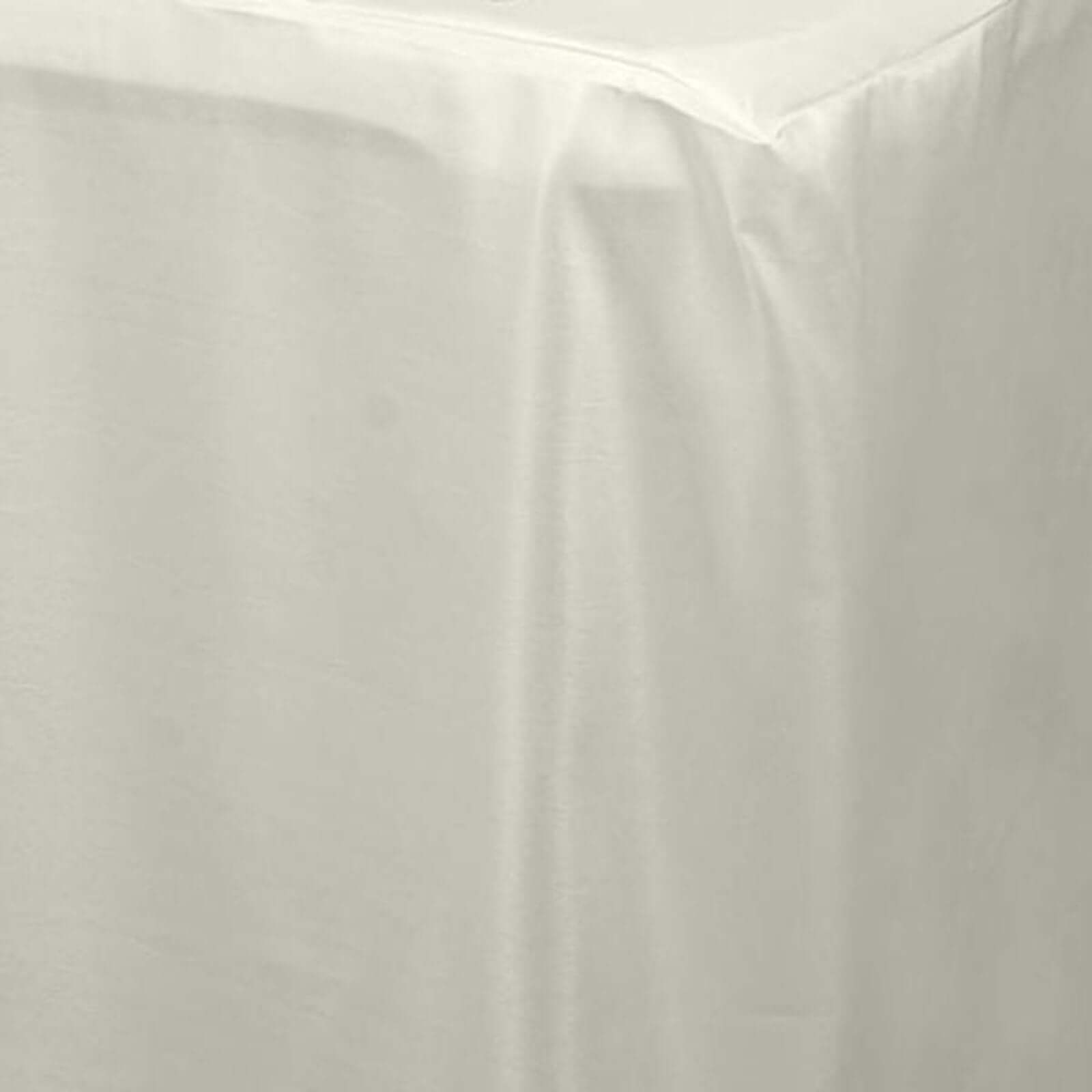 Fitted Polyester 72"x30" Rectangle Tablecloth Ivory - Durable Table Cover