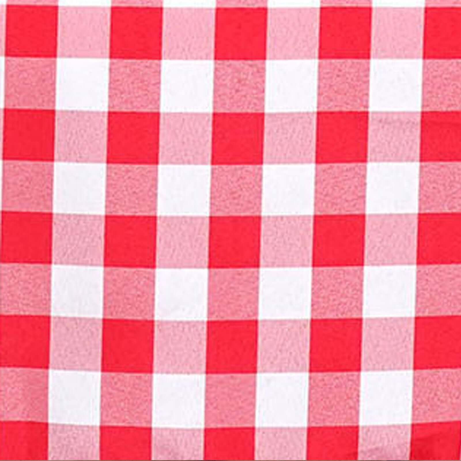 Polyester 54"x54" Table Overlay Square Tablecloth White/Red - Checkered Buffalo Plaid Design for Casual Table Settings