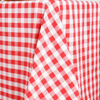 Polyester 90"x132" Rectangle Tablecloth White/Red - Seamless Checkered Buffalo Plaid Table Cover