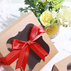 50 Pcs 10" Red Pre Tied Ribbon Bows, Satin Ribbon With Gold Foil Lining For Gift Basket and Party Favors Decor