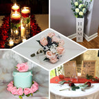 31" 24Pcs Red, Black Tip Long Stem Artificial Silk Roses Flowers