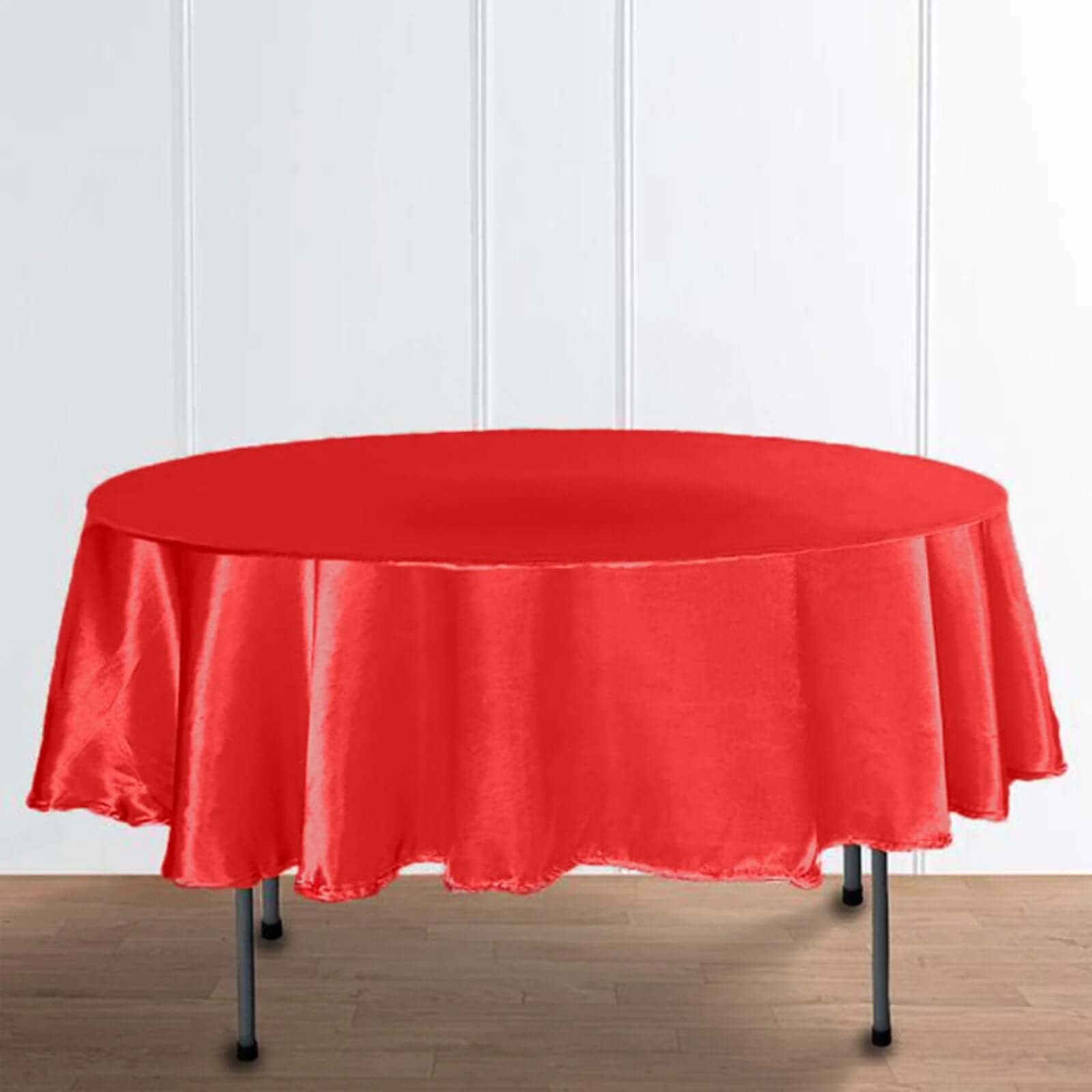 Satin 90" Round Tablecloth Red - Smooth and Lustrous Table Cover