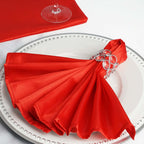 5 Pack Satin 20"x20" Napkins Red - Luxurious Shine & Smooth Dinner Napkins