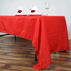 Polyester 60"x126" Rectangle Tablecloth Red - Wrinkle-Resistant Table Cover