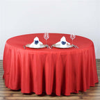 Polyester 108" Round Tablecloth Red - Wrinkle-Resistant Table Cover