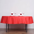 Polyester 90" Round Tablecloth Red - Stain & Wrinkle-Resistant Table Cover