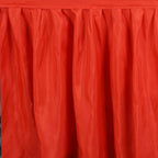 Polyester 21ft Table Skirt Red - Classic Pleated Design