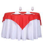 Polyester 54"x54" Table Overlay Square Tablecloth Red - Wrinkle-Resistant & Durable Table Cover
