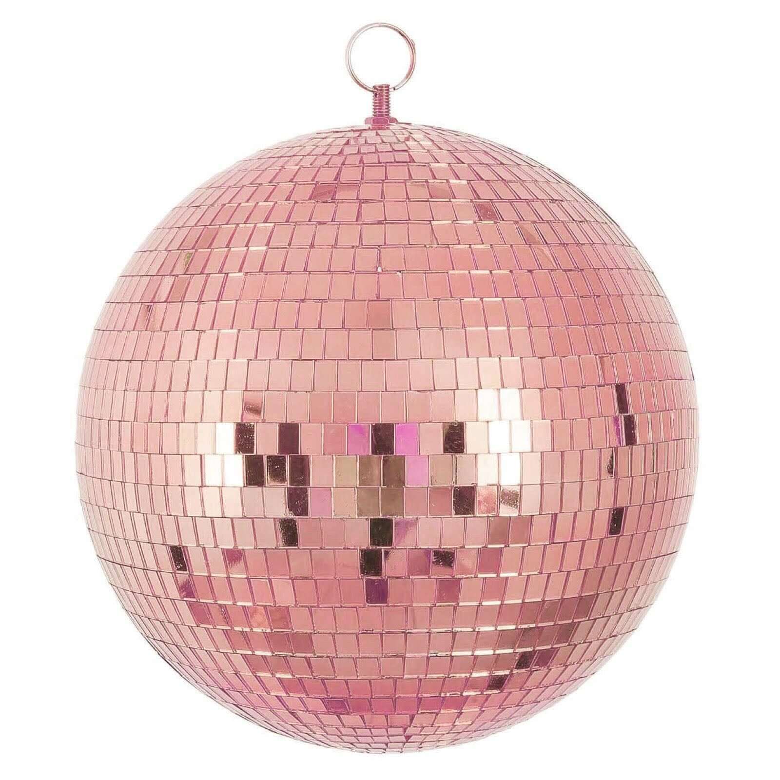 2 Pack 10" Rose Gold Foam Disco Mirror Ball With Hanging Swivel Ring, Holiday Party Decor