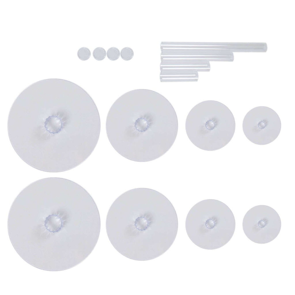 4-Tier Acrylic Round Cake Stand Set Clear - Chic Sturdy Cupcake Holder Dessert Display Pedestal in Assorted Sizes for Wedding Buffet & Catering Displays