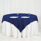 Polyester 70"x70" Table Overlay Square Tablecloth Navy Blue - Wrinkle-Resistant & Durable Table Cover