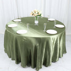 Satin 120" Round Tablecloth Dusty Sage Green - Stylish Seamless Table Cover