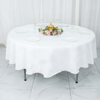 Premium Polyester 90" Round Tablecloth White - Stain and Wrinkle-Resistant 220GSM Table Cover for Weddings & Event Decor