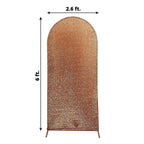 6ft Antique Gold Shimmer Tinsel Spandex Chiara Backdrop Stand Cover For Fitted Round Top Wedding Arch