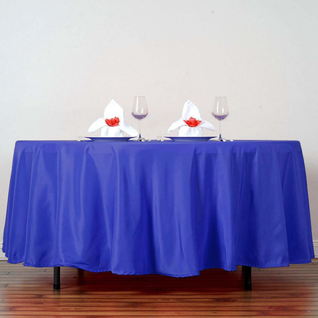 Polyester 108" Round Tablecloth Royal Blue - Wrinkle-Resistant Table Cover