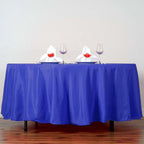 Polyester 108" Round Tablecloth Royal Blue - Wrinkle-Resistant Table Cover