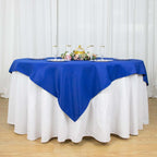 Premium Polyester 70"x70" Table Overlay Square Tablecloth Royal Blue 220GSM Wrinkle-Resistant Table Cover