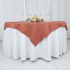 Premium Polyester 54"x54" Table Overlay Square Tablecloth Terracotta (Rust) - Stain and Wrinkle-Resistant 220GSM Table Topper