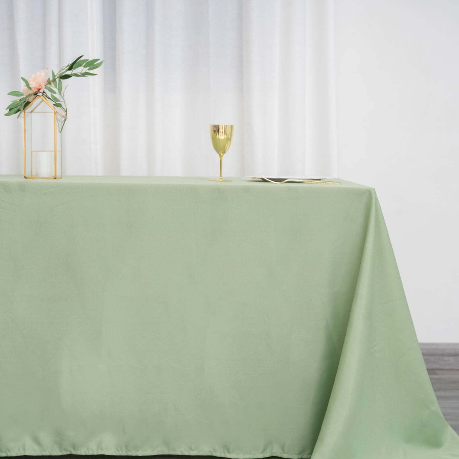 Polyester 90"x132" Rectangle Tablecloth Sage Green - Seamless Wrinkle-Resistant Table Cover
