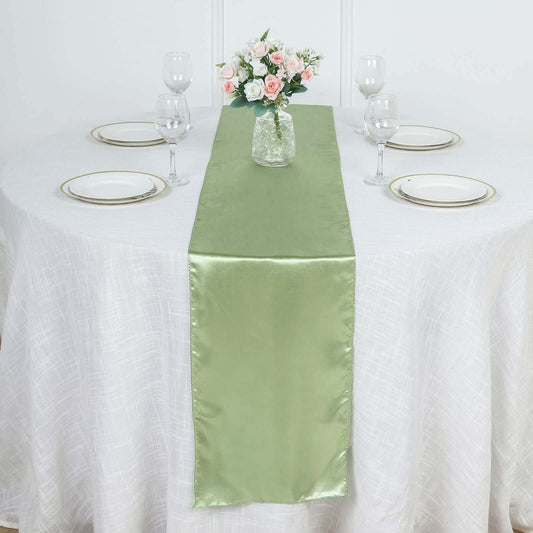 Satin 12"x108" Table Runner Sage Green - Stylish Table Linen