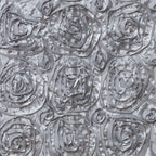 Satin 16" Chair Caps with Rosette Design for Chiavari Chairs Silver - Exquisite Chair Back Cover for Weddings & Parties