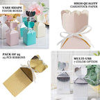 25 Pack Blush Floral Top Satin Ribbon Party Favor Candy Gift Boxes