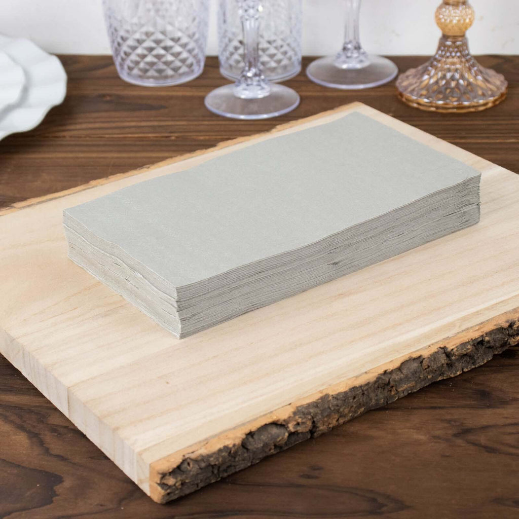 50-Pack Paper Napkins Silver - Soft Disposable 2-Ply Dinner Napkins for Weddings
