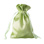 12 Pack 4"x6" Apple Green Satin Drawstring Wedding Party Favor Gift Bags