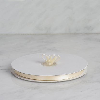 100 Yards 3/8" Ivory Single Face Decorative Satin Ribbon