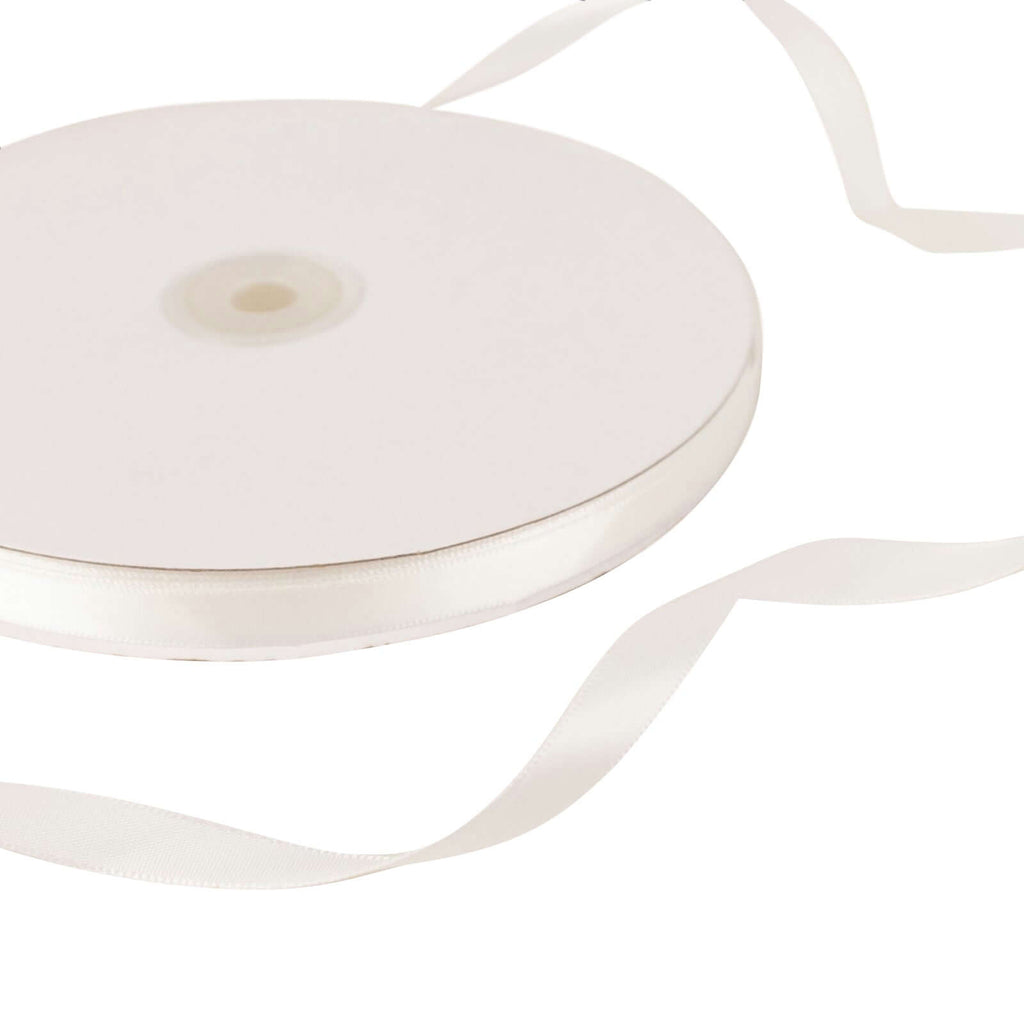 100 Yards 3/8" White Single Face Decorative Satin Ribbon