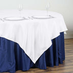Polyester 90"x90" Table Overlay Square Tablecloth White - Wrinkle-Resistant & Durable Table Cover for Events