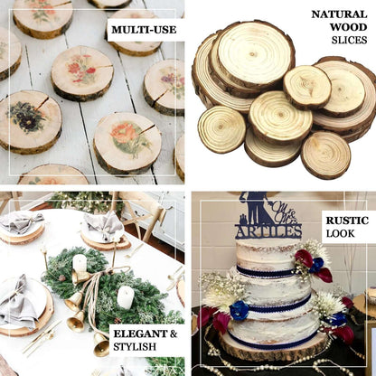 Rustic Poplar Wood Slices Round - Polished Bases for Wedding & Event Decor 18" Dia