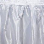 Satin 21ft Table Skirt White - Exquisite Pleated Wedding Table Decor